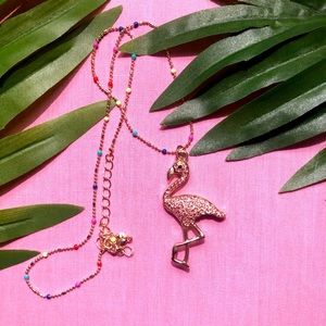 Pink gold flamingo necklace 🦩